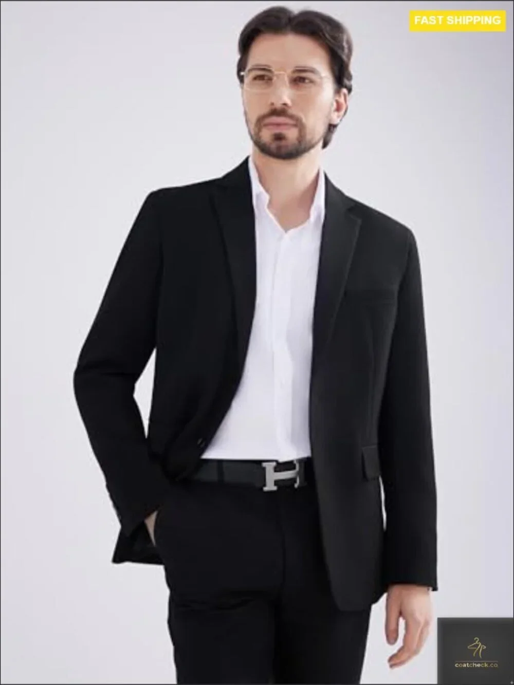 Men's Casual Blazer Sport Coat Regular Fit Lightweight Polyester Classic Style